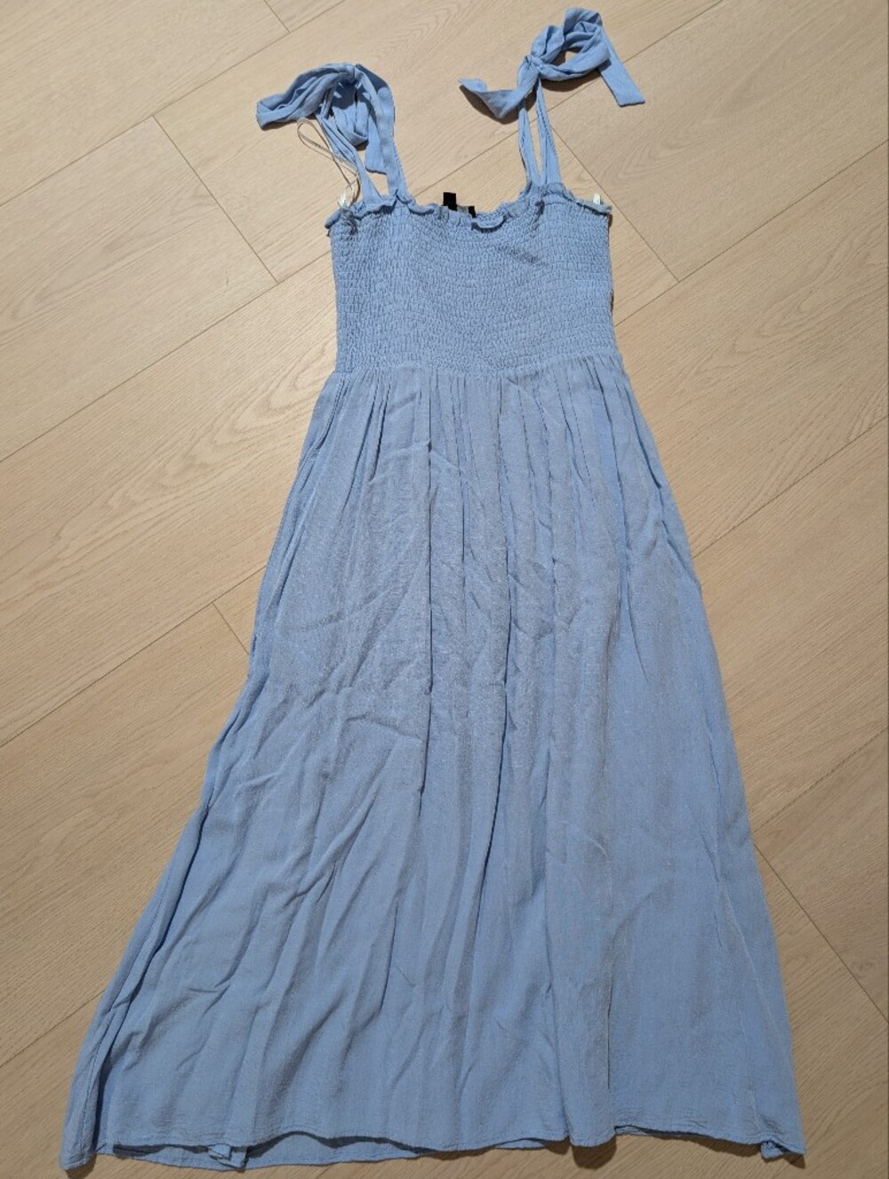 Lulu's Light Blue Smocked Midi Dress